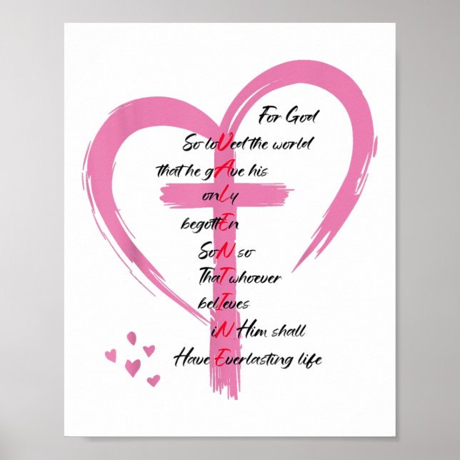 Poster John 3_16 Pour Dieu Si Aimé Le Monde Valentines Ch (Devant)