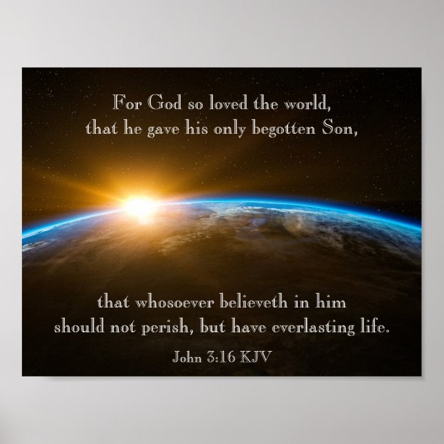 Poster John 3:16 - pour God so loved the world (Devant)
