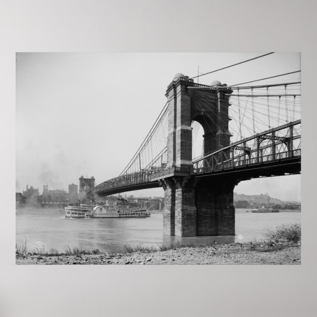 Poster John A. Roebling Suspension Bridge (Devant)