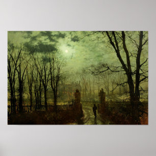 Poster John Atkinson Grimshaw - À la porte du parc