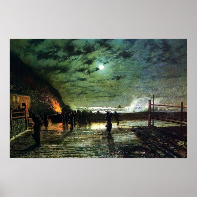 Poster John Atkinson Grimshaw En Peril (Devant)