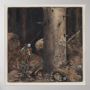 Poster John Bauer - Dans la forêt trompeuse