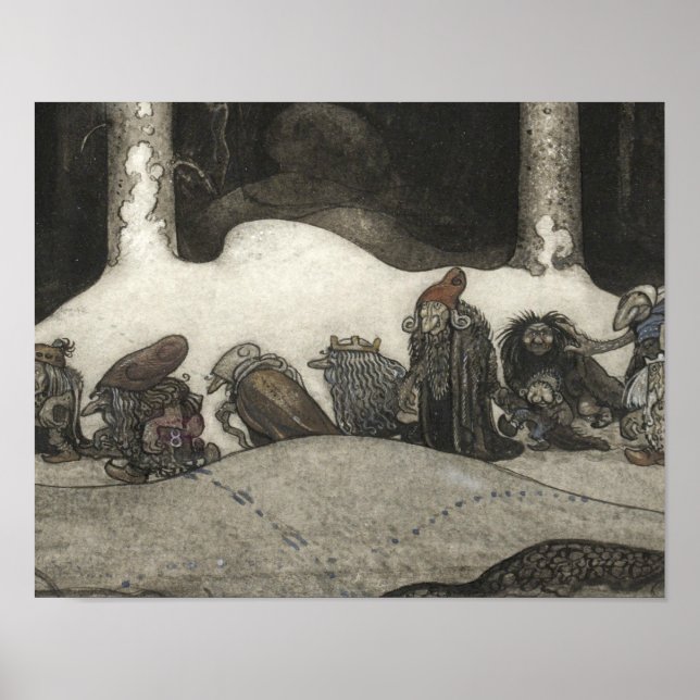 Poster John Bauer - Dans la nuit de Noël (Devant)