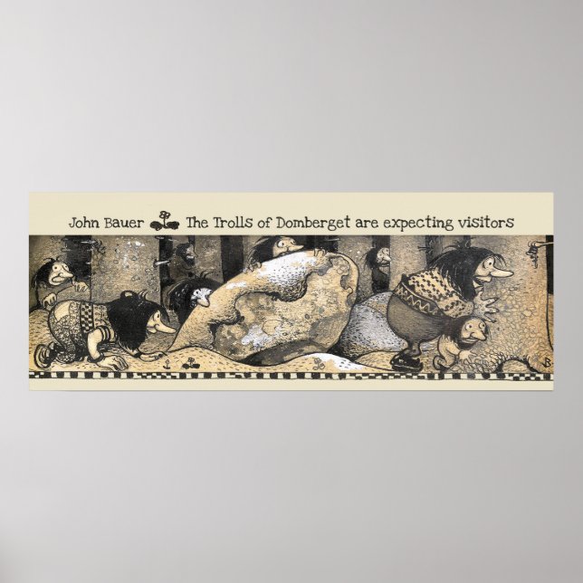 Poster John Bauer Domberget Trolls attend des invités CC1 (Devant)