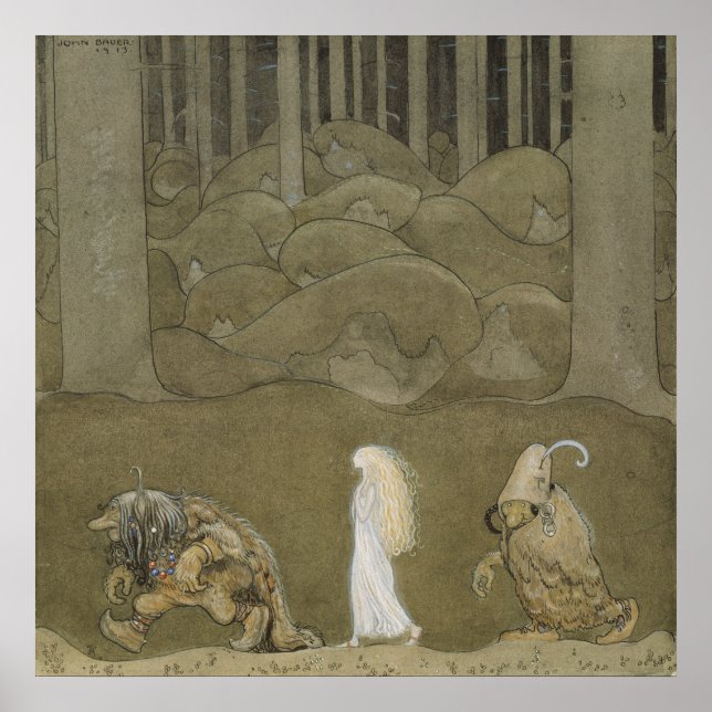 Poster John Bauer - La princesse et les trolls (Devant)