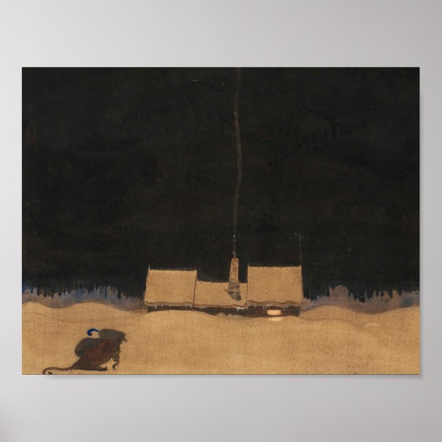 Poster John Bauer-Le chalet au pied de la montagne (Devant)