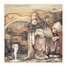 John Bauer Troll couple Princesse bébé Changelins