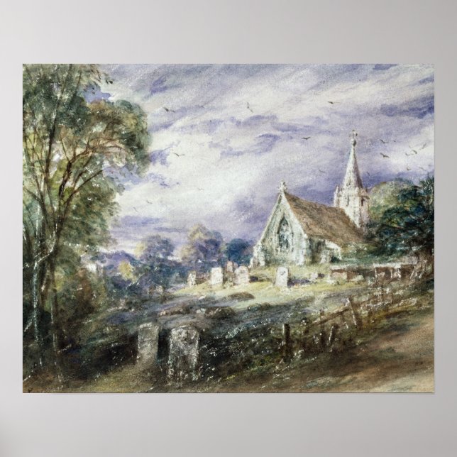 Poster John Constable | Église Stoke Poges (Devant)