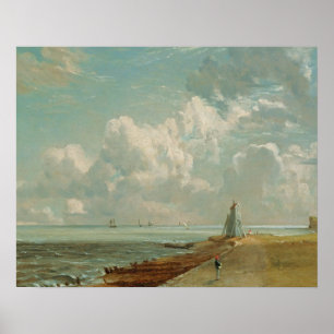 Poster John Constable   Harwich, Low Lighthouse and B