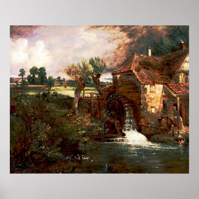 Poster John Constable - Parham Mill (Modifié) (Devant)