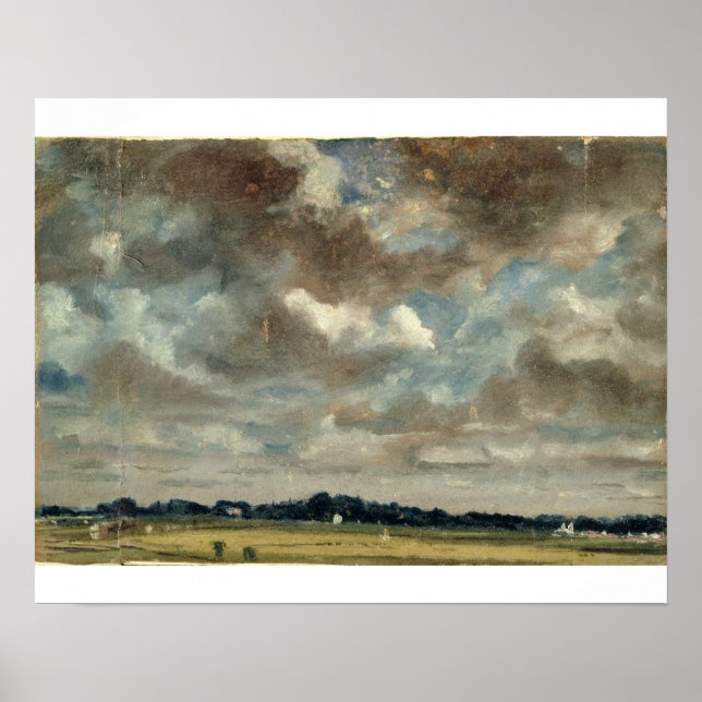 Poster John Constable | Paysage étendu avec Clo gris (Devant)