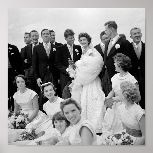 Poster John et Jackie Kennedy avec leur mariage (Devant)