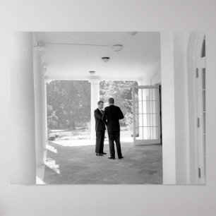 Poster John et Robert Kennedy devant la Maison Blanche