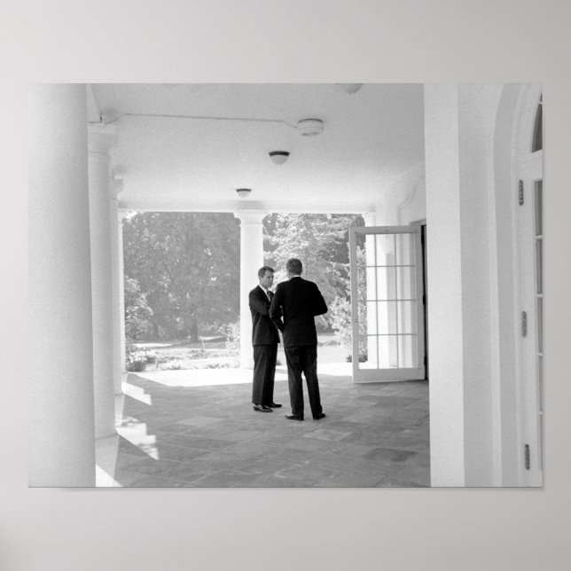 Poster John et Robert Kennedy devant la Maison Blanche (Devant)