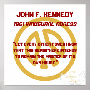 Poster John F, Kennedy 1961 Première Personnaliser