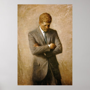 Poster John F Kennedy Portrait officiel par Aaron Shikler
