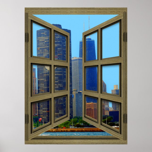 Poster John Hancock Skyline 6 Volet Ouvrir la fenêtre Pos (Devant)