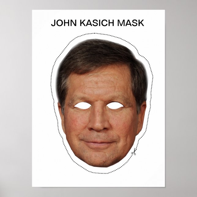 Poster John Kasich Mask (Devant)