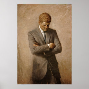Poster John Kennedy Portrait de la Maison-Blanche préside