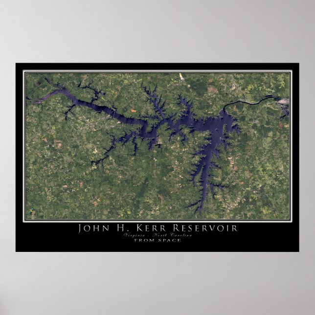 Poster John Kerr Lake Virginie - Satellite Caroline du No (Devant)