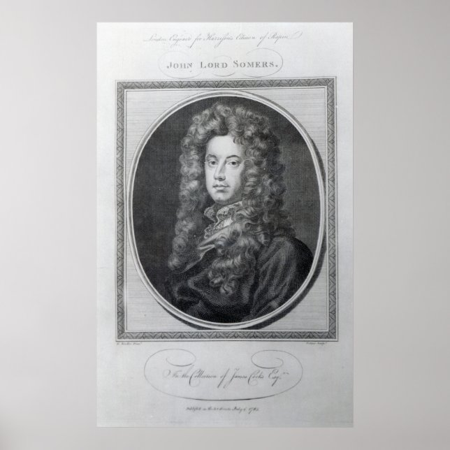 Poster John, Lord Somers, gravée par John Golder, 1785 (Devant)
