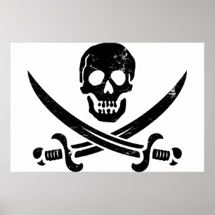 Poster John Rackham (Calico Jack) Pirate Flag Jolly Roger
