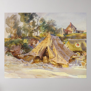 Poster John Singer Sargent - Camp avec Ambulance