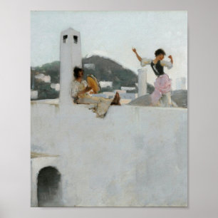 Poster John Singer Sargent - Capri Girl Sur Un Toit