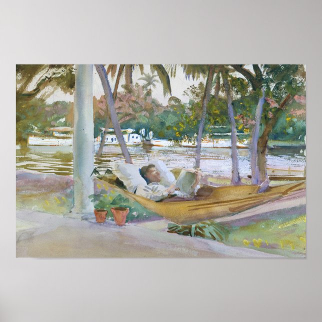 Poster John Singer Sargent - Figure à Hammock, Floride (Devant)