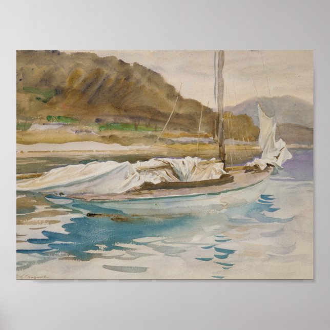 Poster John Singer Sargent - Idle Sails (Devant)