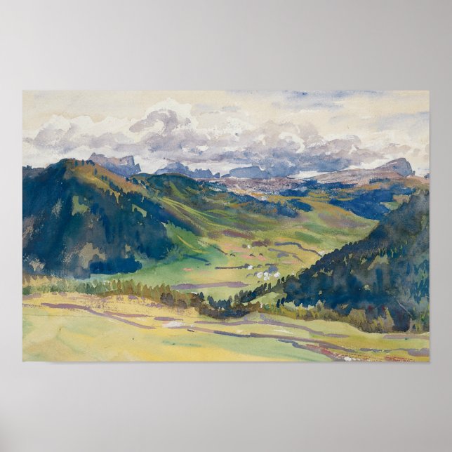 Poster John Singer Sargent - Open Valley, Dolomites (Devant)