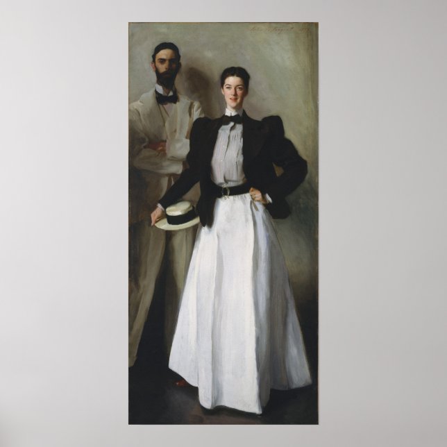 Poster John Singer Sargent - Portrait de M. & Mme Stoke (Devant)
