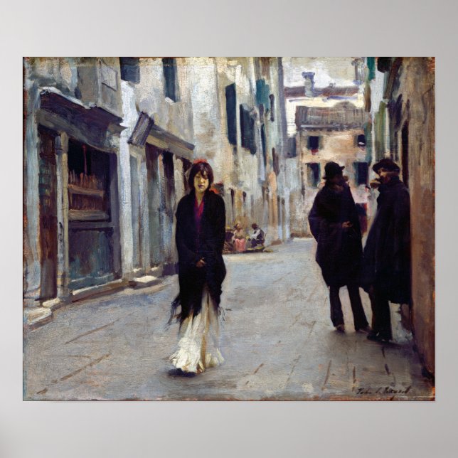 Poster John Singer Sargent Street à Venise (Devant)