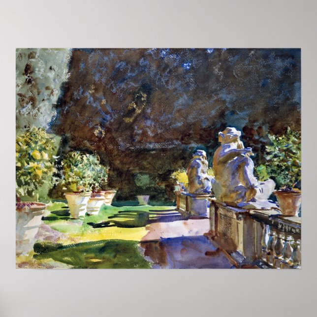 Poster John Singer Sargent Villa di Marlia, Lucca A Fount (Devant)