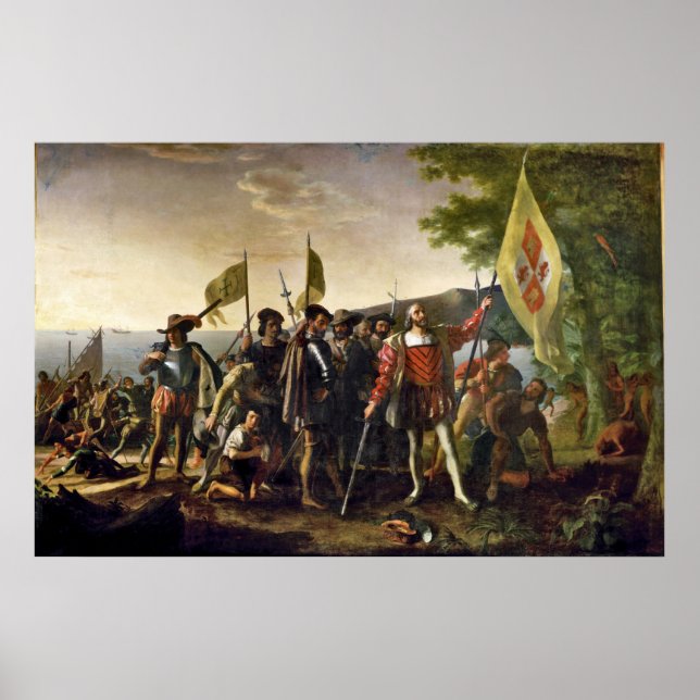 Poster John Vanderlyn Landing De Columbus (Devant)