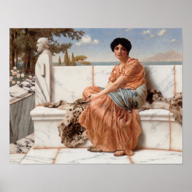 Poster John William Godward - Aux jours de Sappho (Devant)