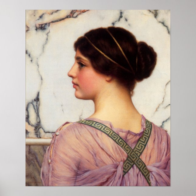Poster John William Godward - Un grecier charmant (Devant)