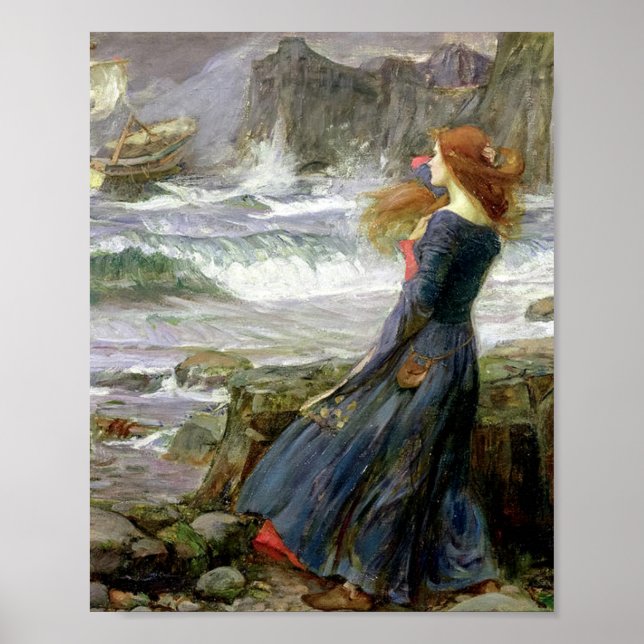 Poster John William Waterhouse Miranda La tempête (Devant)