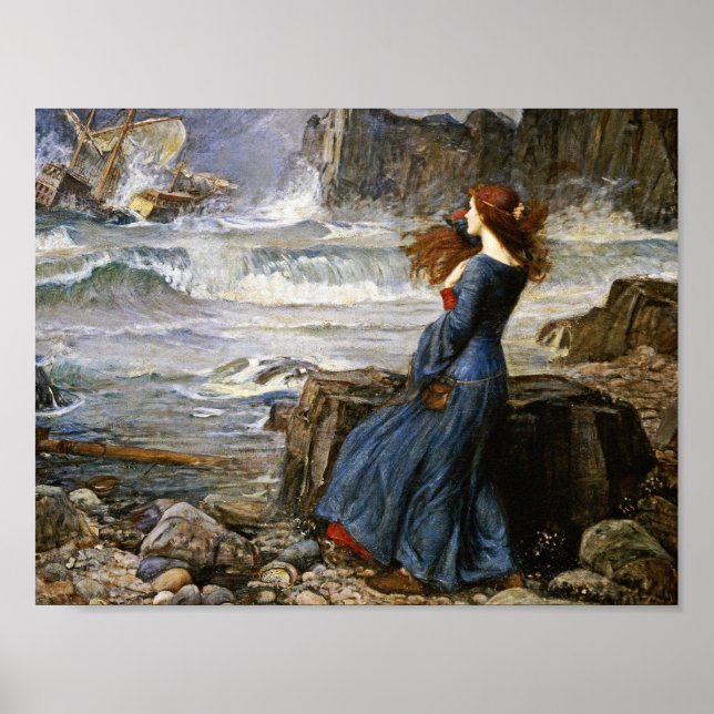 Poster John William Waterhouse - Miranda - La tempête (Devant)