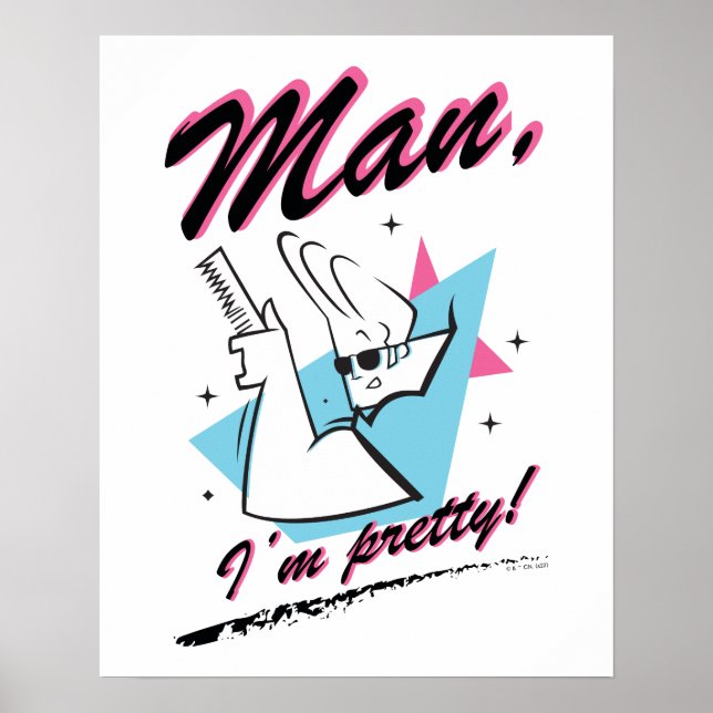 Poster Johnny Bravo - Homme Je suis assez Retro Graphic (Devant)