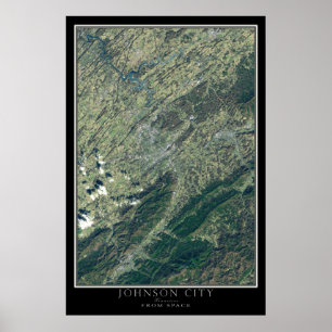 Poster Johnson City Tennessee De Space Satellite Carte