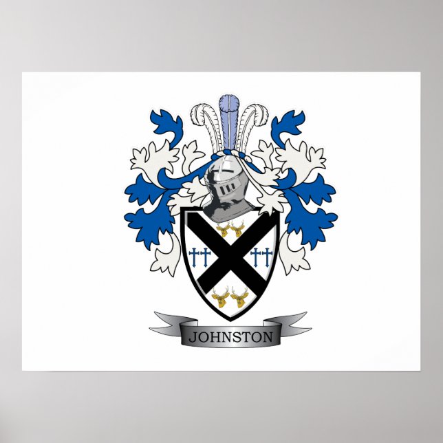 Poster Johnston Family Crest Coat of Arms (Devant)