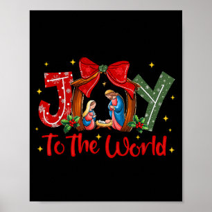 Poster Joie au monde de Noël Scène de la Nativité chrétie