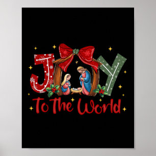 Poster Joie au monde de Noël Scène de la Nativité chrétie