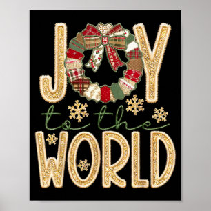 Poster Joie au monde Jésus chrétien flocon de neige Noël