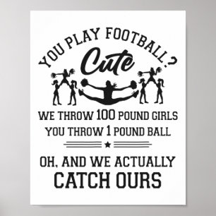 Poster Joie Cheerleading Vous Jouez Footll Mignon Nous Je