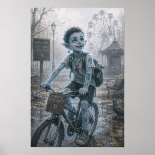 Poster Joie / Cycliste / Parc Vide