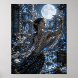 Poster Joie / Danseur de Lune / Jardin Lunaire