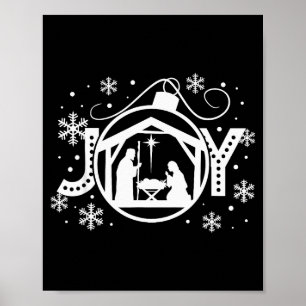 Poster Joie de Noël chrétienne Jésus Scène de la Nativité