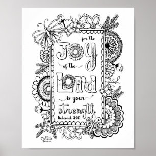 Poster Joie du Seigneur Écriture chrétienne Bible Verse